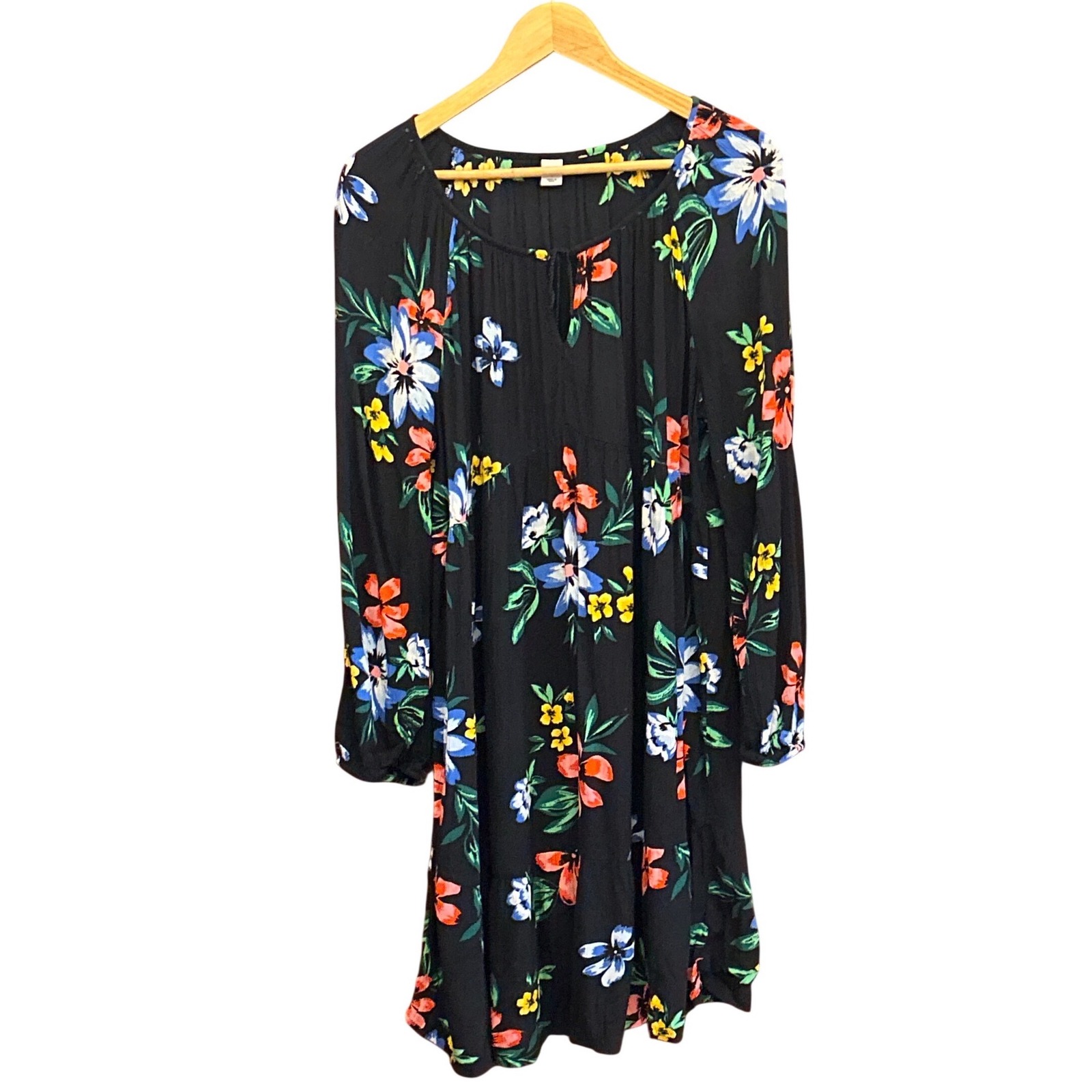 2018 Old Navy Swing Mini Dress Floral Boho Cottagecore Hippie Tropical Peasant